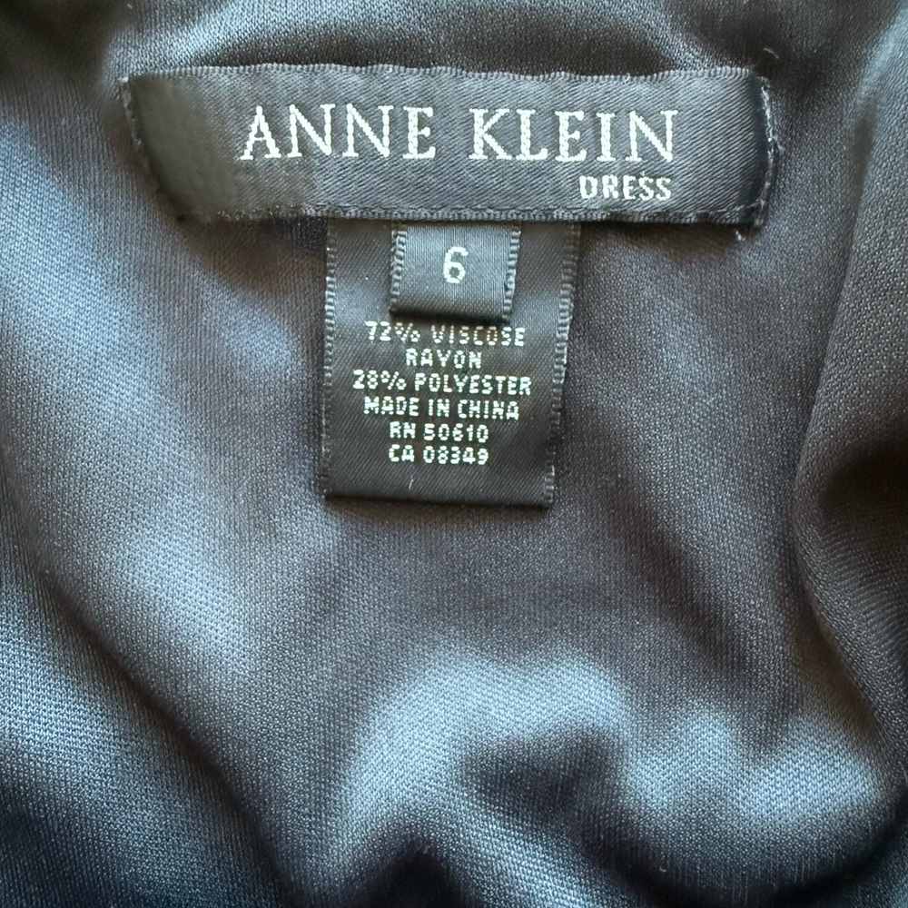 Anne Klein Black Embellished Drop-Waist Halter Midi Dress Size 6 - Picture 8 of 9